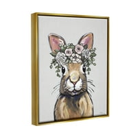 Студел пролетни цвеќиња зајаци цветаат животни и инсекти кои сликаат златен пловиј врамен уметнички печатен wallид уметност