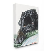 Stuple Industries Black Pug Dog Dog Pet Animal Animal Ativelor Saftury Saftical Canvas wallидна уметност од Georgeорџ Дијахенко