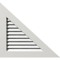 Ekena Millwork 34 W 34 H десен триаголник Gable Vent - Функционален терен на десната страна, PVC Gable отвор со 1 4 рамка за рамна трим