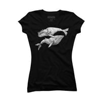 Неколку Танцувачки Китови Јуниори Црна Графичка Маичка-Дизајн Од Луѓе М