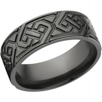 Рамен црн циркониумски прстен со мелен келтски дизајн