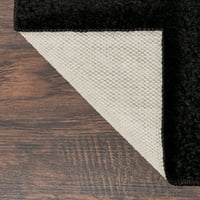 Главни теписи со цврста обична црна црна тафтирана килим во затворен простор, 3'x4'8