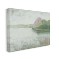 Tuphell Industries Tranquil Lake and Island Pandaspape Soft Color Saftion Canvas Wallидна уметност Дизајн од Кетрин Ловел, 36 48