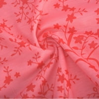 Цетрио Летен Макси Фустан За Жени-Обични Модни Печатени Фустани Со Кружен Врат Со Долг Ракав Црвени