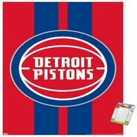 Детроит Пистонс-Лого Ѕид Постер, 22.375 34