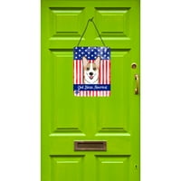 Каролини Богатства Bb2183ds Американско Знаме И Sable Corgi Ѕид Или Врата Виси Отпечатоци, 12x16, разнобојни