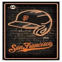 Сан Франциско Гиганти - Неонски Шлем Ѕид Постер, 14.725 22.375 Врамени