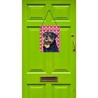 Каролини Богатства SS4524DS Rottweiler Срца Љубов И Денот На Вљубените Портрет Ѕид Или Врата Виси Отпечатоци, 12x16