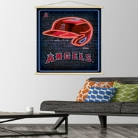 Лос Анџелес Ангели - Неонски Шлем Ѕид Постер Со Магнетна Рамка, 22.375 34