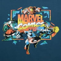 Marvel Boys Pop Logo маица со кратки ракави, големини 4-18