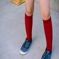 Џеферис Чорапи Девојки Колено Висок Кабел Плетени Акрилни Училишни Чорапи 4-Пакет, Големини 4-14