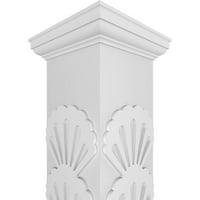 Ekena Millwork 8 W 10'H Craftsman Classic Square Non-Tapered Bondi Fretwork Column W Tuscan Capital & Tuscan Base