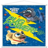 Дизни Кученце Куче Пријатели-Мопс Моќ Ѕид Постер Со Дрвена Магнетна Рамка, 22.375 34