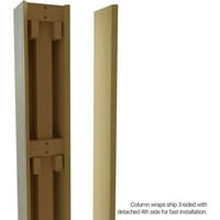 Ekena Millwork 10 W 16'H Hand Hewn Endurathane Fau Wood Wood Non-Tapered Square Column Wrap со FAU Iron Capital & Base