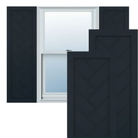 Ekena Millwork 12 W 72 H TRUE FIT PVC SINGE PALLEY HERRINGBONE модерен стил фиксни ролетни за монтирање, без starвездени ноќни сини