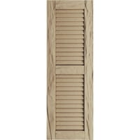 Ekena Millwork 15 W 46 H Rustic Two Two Equal Louver Riverwood Faa Wood Sulters, подготвен тен,