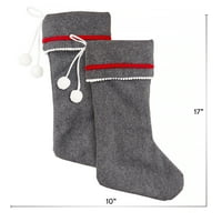 Време на одмор сиви Божиќни чорапи, сет од 2