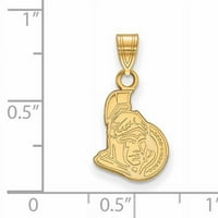 Стерлинг сребро злато позлатено NHL логоарт Отава сенатори Мал приврзок