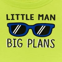 Гаранималс бебе момчиња Мал човек Големи планови за очила за сонце со кратки ракави, големини 0 3М-24м