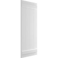 Ekena Millwork 1 2 W 42 H TRUE FIT PVC Четири одбор се придружија на одборот-n-batten ролетни, недовршени