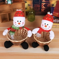 Среќен Божиќ Бонбони Чување Кошница Дома Маса Декорација Снешко Организатор Кошеви Нова Година Подарок Торба