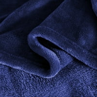 Recиби за кревети од руно Кинг морнарица - мека лесна плишана пријатна ќебе микрофибер, 79 x89