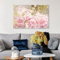 Студиото Винвуд Студио Цветна и ботаничка wallидна уметност платно ги отпечати 'розовите и златните камелии' флорали - розова, злато