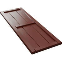 Ekena Millwork 1 8 W 62 H TRUE FIT PVC, три табли врамени од табла-n-batten ролетни, црвена пиперка