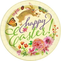 Цветни Велигденски Зајачиња Чинии За Вечера, 9ин, 8цт