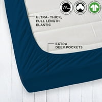 A1HC органски памук опремени чаршафи дополнителен длабок џеб отпорен на мека бујна ткаенина на Sateen, сет од 6