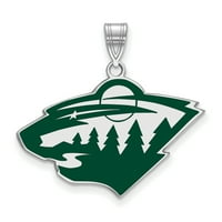 Логорт НХЛ Минесота Диви Стерлинг сребрен голем емајл приврзок