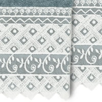 Текстил за домашен терен турски памук Ајден бела чипка украсен сет за миење садови