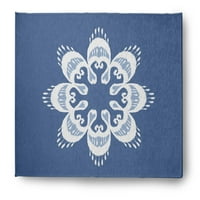 Едноставно Daisy 8 '10' Blue Ikat Mandala Chenille килим