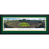 Green Bay Packers - Крајна зона на полето Lambeau - Blakeway Panoramas NFL Print со лукс рамка и двојна мат