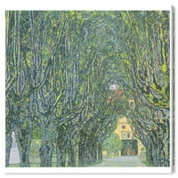 Студиото Wynwood Classic and Figurative Wall Art Canvas Prints 'Klimt - Avenue in Schloss Kammer Park' Classic - зелена, жолта