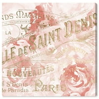 ВИНВУД СТУДИО мода и глам wallидни уметности платно ги отпечати патоказните знаци на француски Шоппе - розово, злато