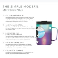 Едноставен модерен 12oz. Скаут кафе кригла Tumbler - Патувачка чаша за мажи и жени вакуум изолирани кампување чај колба со капаче