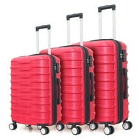 Куфер од 3 парчиња ABS ABS багаж со куфер со мека рачка за проширување на лесен рачка
