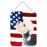 Каролини Богатства SS4030DS Сад Американско Знаме Со Dandie Dinmont Terrier Ѕид Или Врата Виси Отпечатоци, 12x16