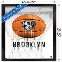 Бруклин Нетс - Постери за wallидови за кошарка за капење, 14.725 22.375