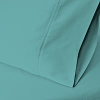 Супериорен Египетски Памучен Цврст Лист, Близнак XL, Teal