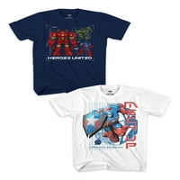Boys Mech Mech Strike Captain America Graphic T-Shirt 2-пакет, големини 4-18