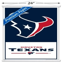 Хјустон Тексас - Логото Ѕид Постер Со Дрвена Магнетна Рамка, 22.375 34