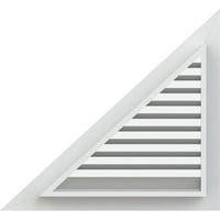 Ekena Millwork 26 W 1 2 H десен триаголник Gable Vent - Функционален терен на десната страна, PVC Gable Vent со 1 4 рамка за