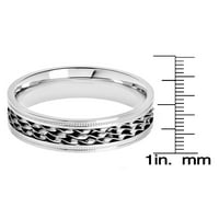 Крајбрежен накит од не'рѓосувачки челик тројно изопачено јаже вметнување милграјн прстен