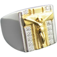 Дво-тон златен прстен од не'рѓосувачки челик
