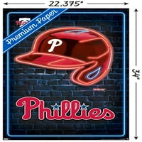 Филаделфија Филис-Неонски Шлем Ѕид Постер, 22.375 34