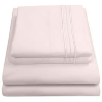 Оливија филијала на конецот за броење микрофибер кревет сет крал - бледо розова