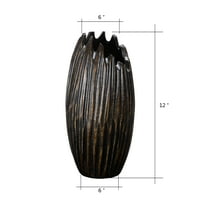 Вилацера рачно изработена 12 висока тркалезна манго дрво црна лале вазна