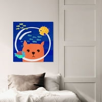 Wynwood Studio Animals Wall Art Canvas Prints „Scubacat“ мачки и мачиња - портокалова, сина боја